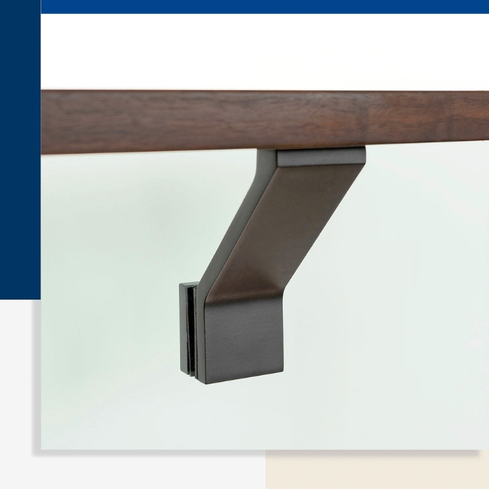 Componance SA Series Modern Glass-Mounted Handrail Bracket - Black