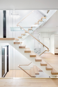Componance Modern White Glass-Mounted Handrail System