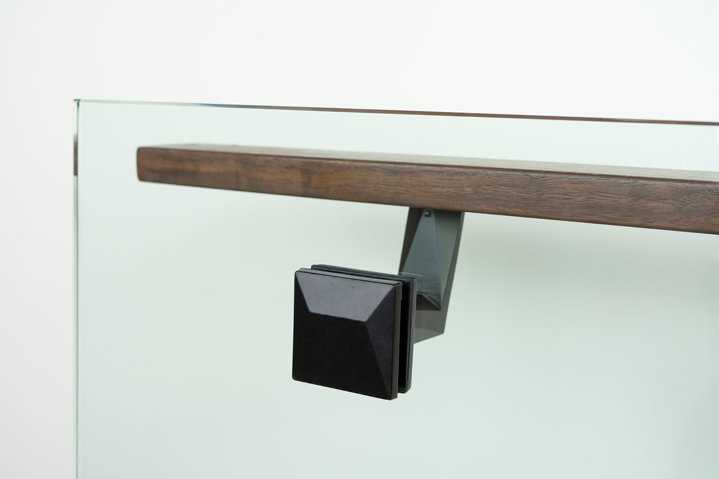 Contemporary-black-glass-mounted-handrail-bracket
