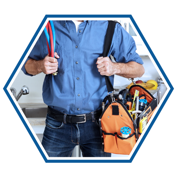 Plumber carrying his tools