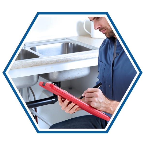 Plumber writing down something