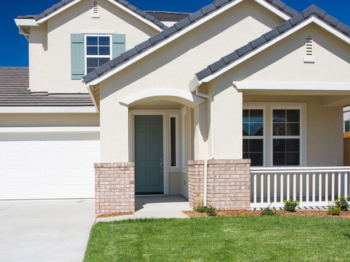 Nice home with manicured lawn