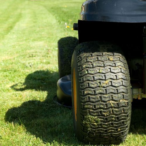 mowing commercial lawn