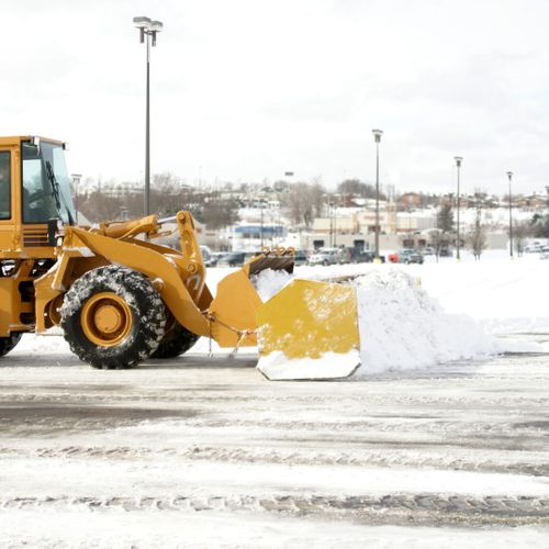plowing a parking lot