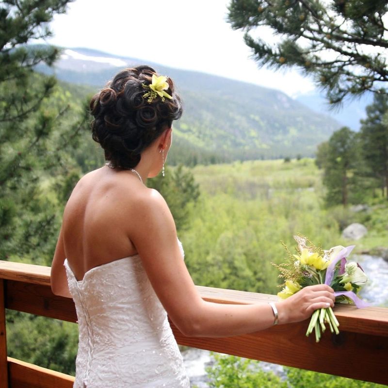 bride taking in view