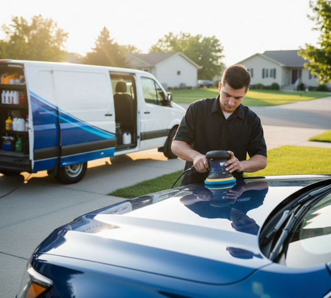 buffing car hood 