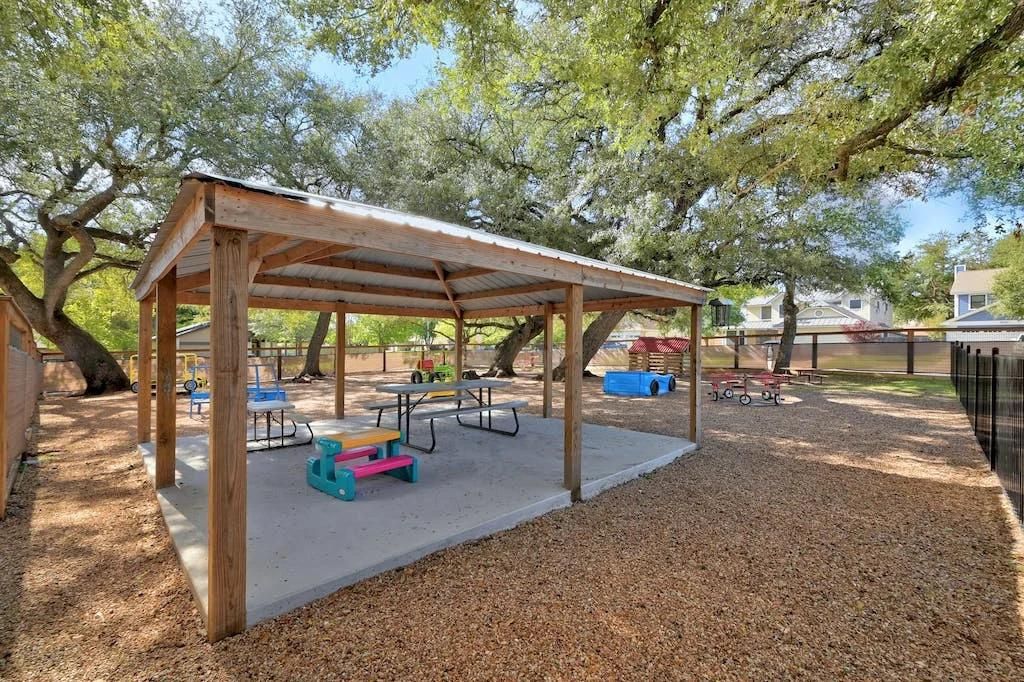 Covered patio in PreK playground