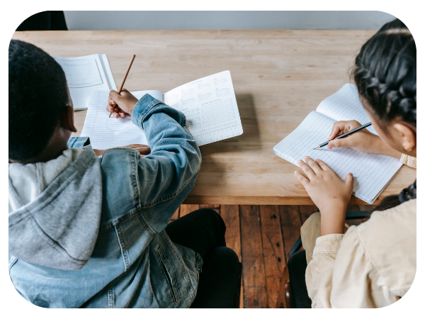 kids working on homework