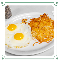 Eggs and hashbrowns
