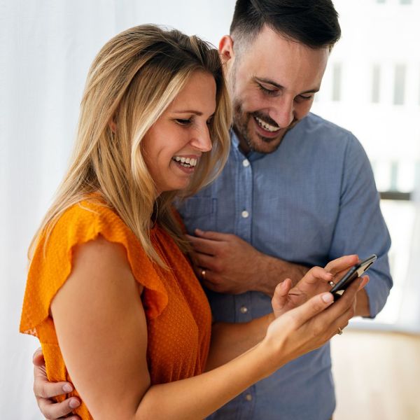 couple smiling