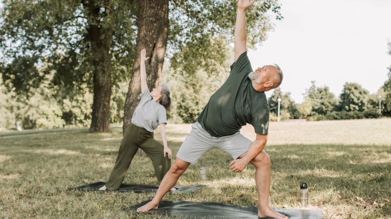 man doing yoga