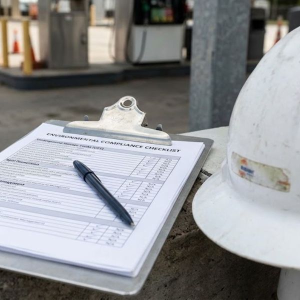 environmental compliance checklist on a clipboard