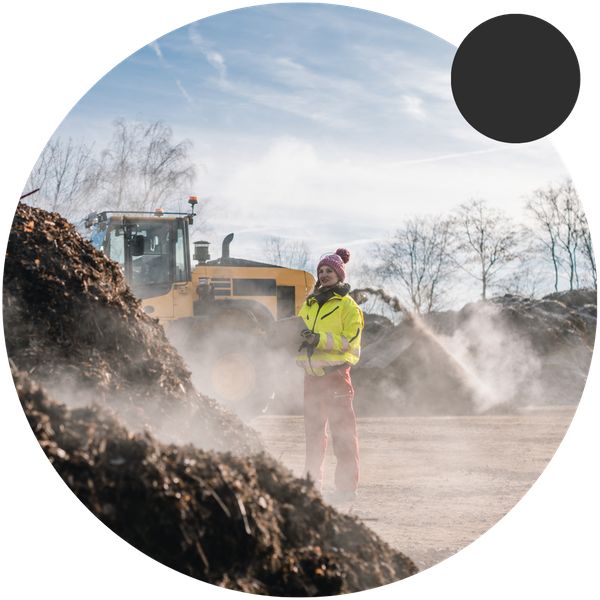 technician observing construction site