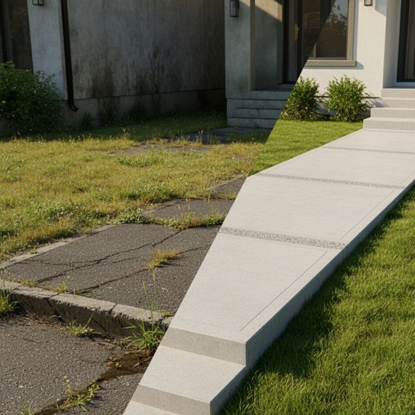 New concrete walkway New concrete walkway