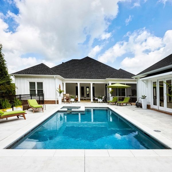 Home with a pool in the backyard