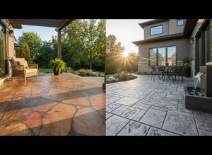 Two Stamped Concrete Patio Designs