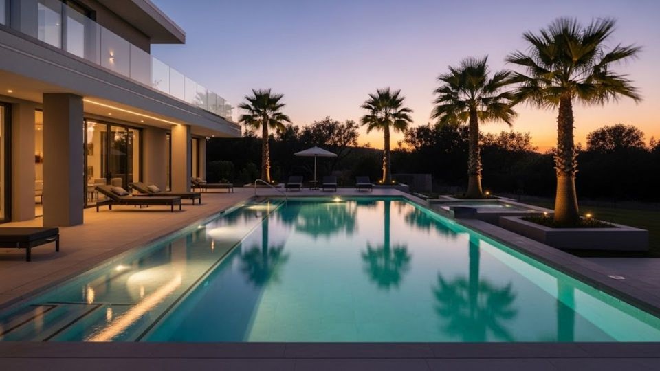 pool in backyard