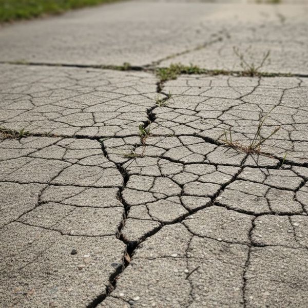 Cracked concrete Cracked concrete
