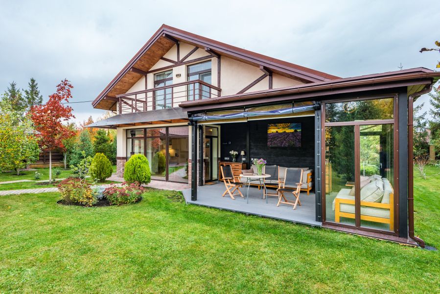 exterior of home with covered patio