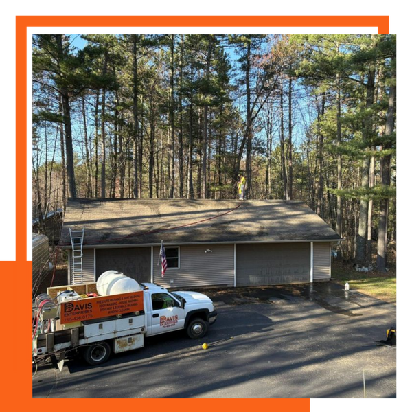 davis truck outside residential garage 