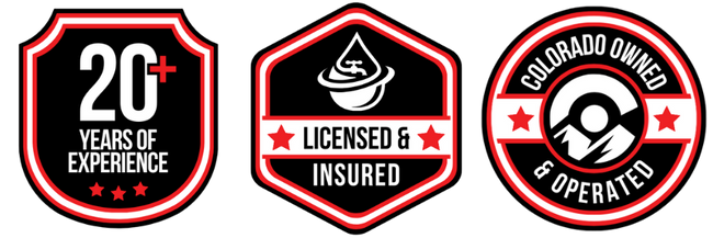 Trust Badges - Badge 1: 20+ Years Of Experience  Badge 2: Licensed and Insured   Badge 3: Colorado Locally Owned and Operated