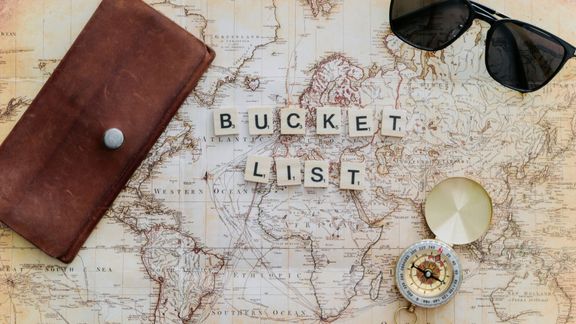 a map with the word bucket list