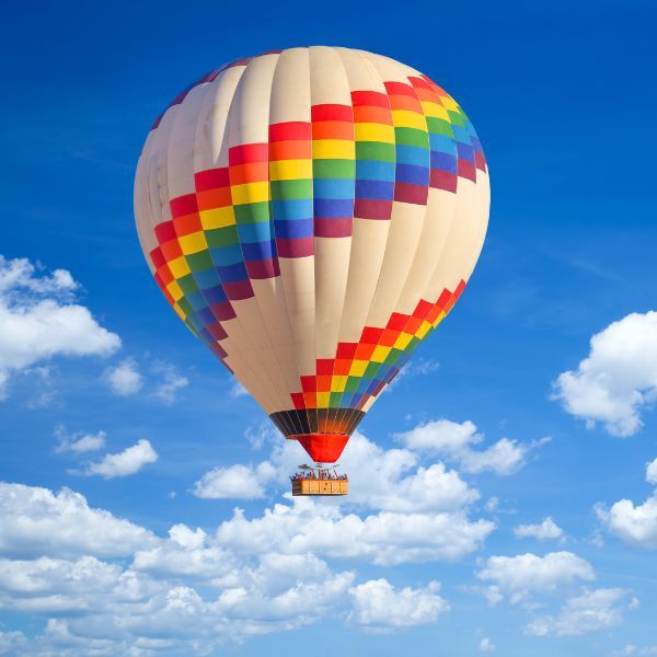 A hot air balloon in the sky