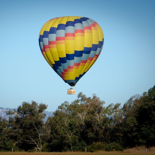 A hot air balloon riding 