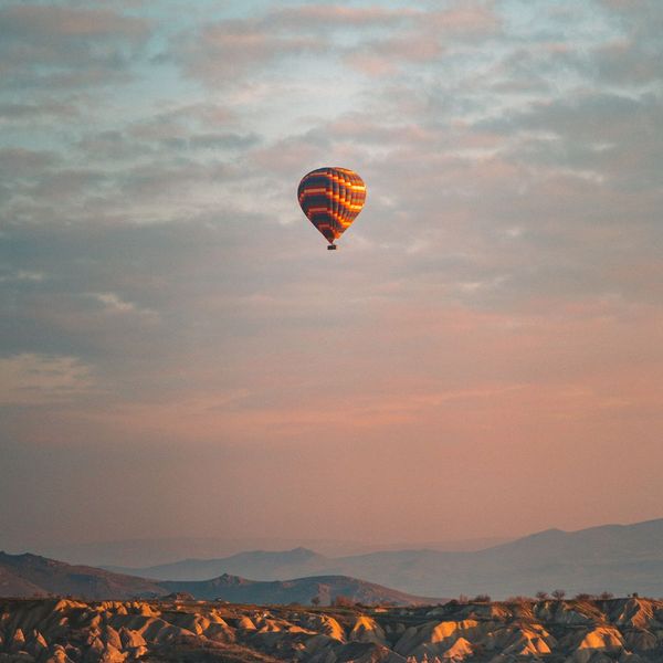 A hot air balloon in the sky