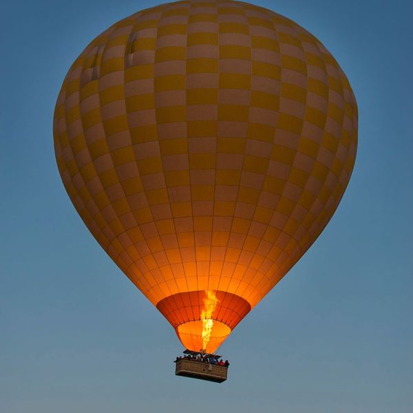 a hot air balloon in the morning