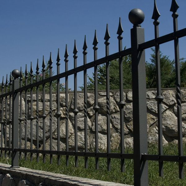 Metal fence. Metal fence.