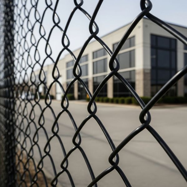 A chained link fence