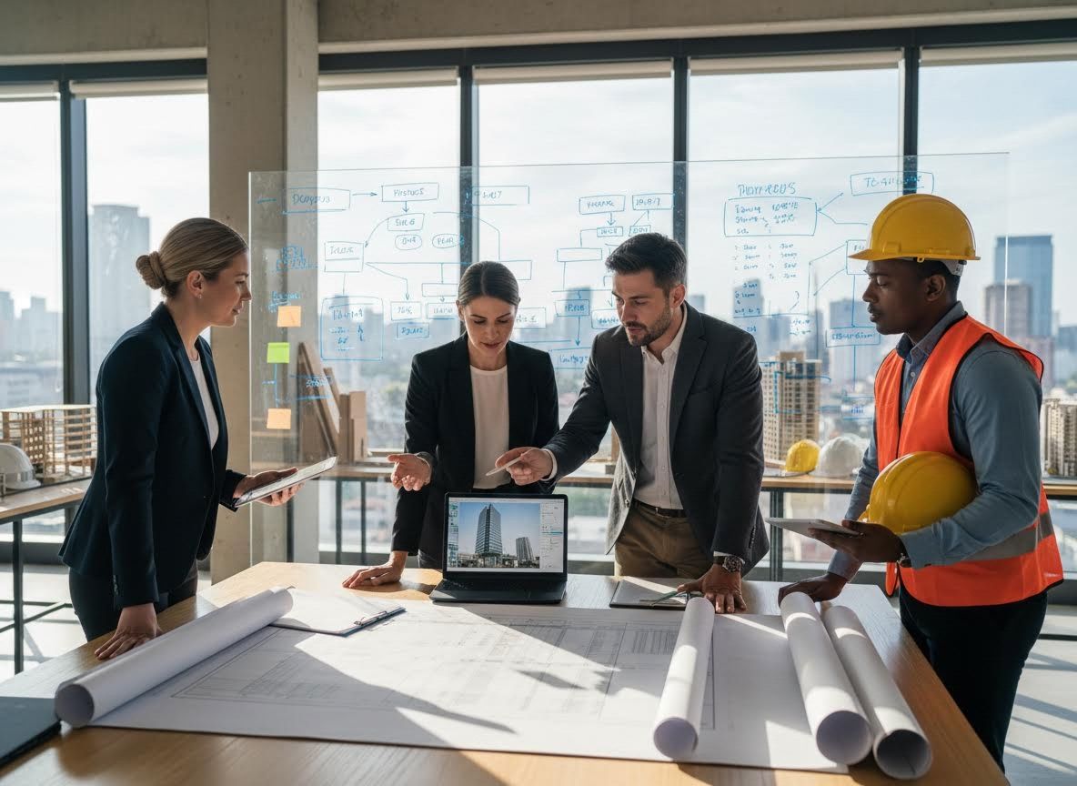 Diverse Team Discussing Construction Project