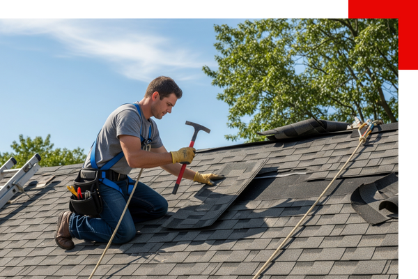 Man Repairing roof