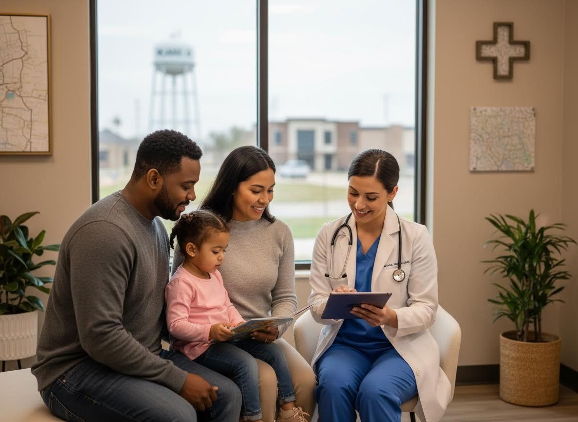 Pediatric consultation with a family