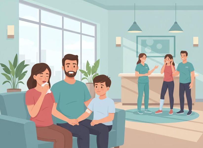 Families and Staff in a Medical Clinic