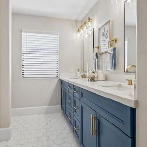 bathroom with blue cabinets bathroom with blue cabinets
