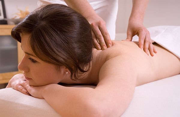 woman receiving massage