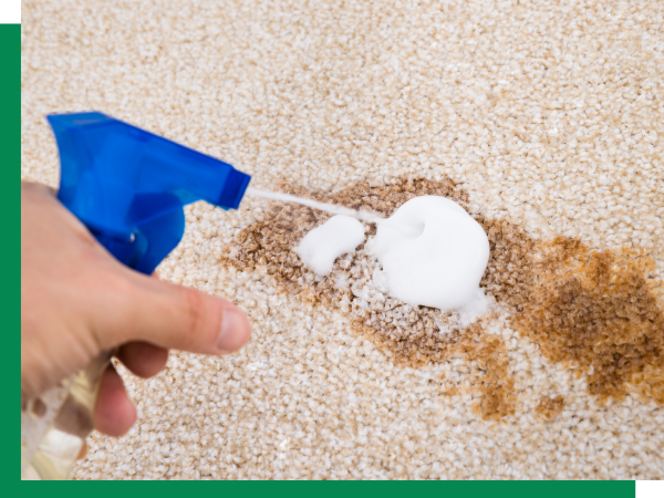 spot cleaning a carpet stain