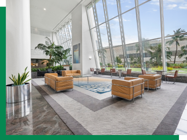 A clean business lobby.