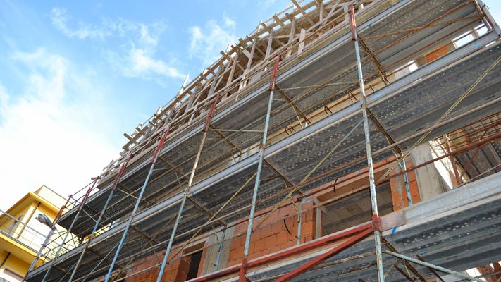 Commercial construction site. Commercial construction site.