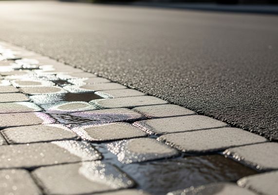 Sustainable asphalt driveway using permeable pavers and recycled materials