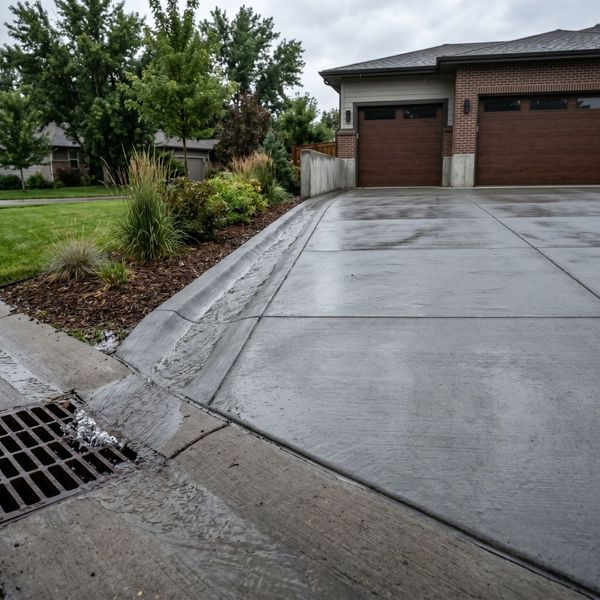 Proper driveway grading and drainage solutions to prevent water pooling and surface erosion.