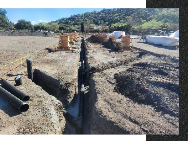 Large underground utility layout