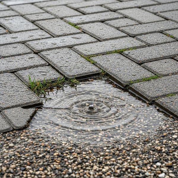 Permeable paving system allowing rainwater to filter through to the ground, reducing runoff