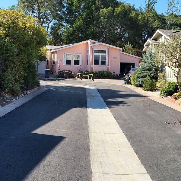 A newly paved residential street