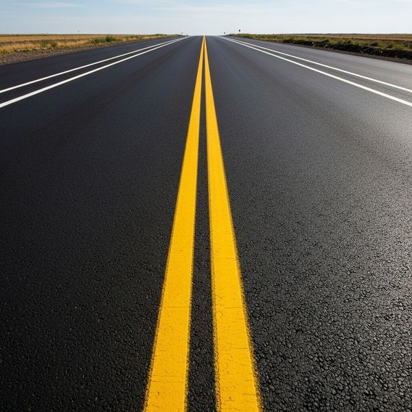 A high-quality, newly paved asphalt surface shows durability and clear markings.
