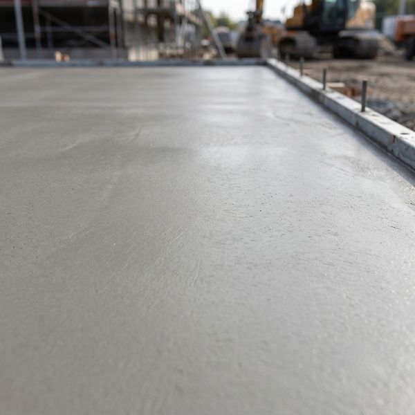 Close-up of a flawlessly smooth, high-quality concrete foundation slab demonstrating strength.