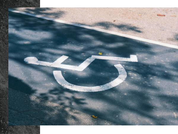 handicap symbol on asphalt 