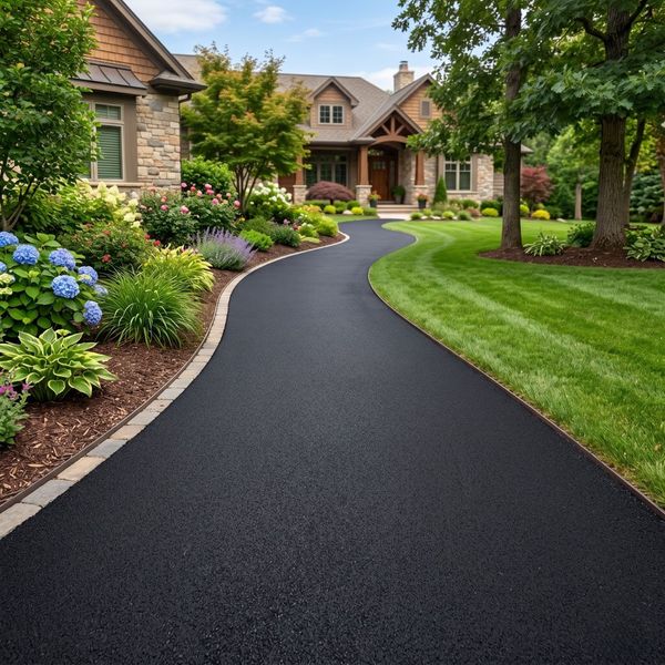 Uniform texture of a newly finished asphalt surface, demonstrating high-quality craftsmanship and a smooth finish.